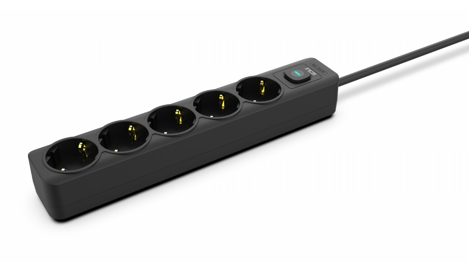 İnca IPW-44SY 5 Port Akım Korumalı Led Tuşlu Priz 1.5M - Siyah