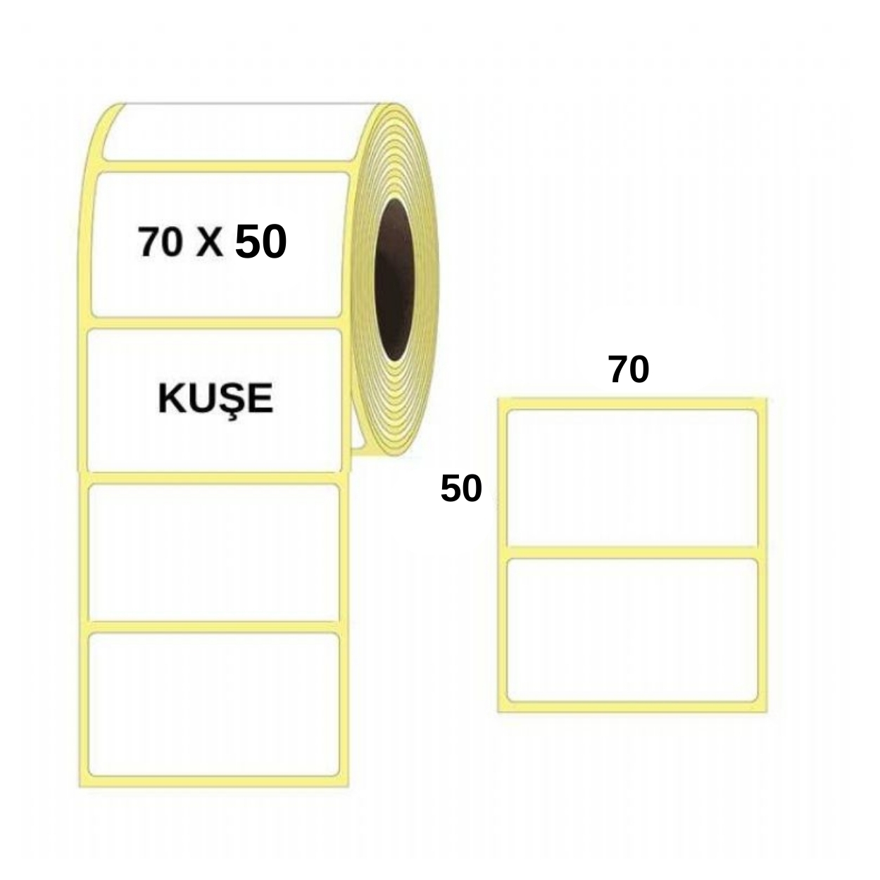 Etiket 70 X 50 Kuşe Barkod 1000 Sarım