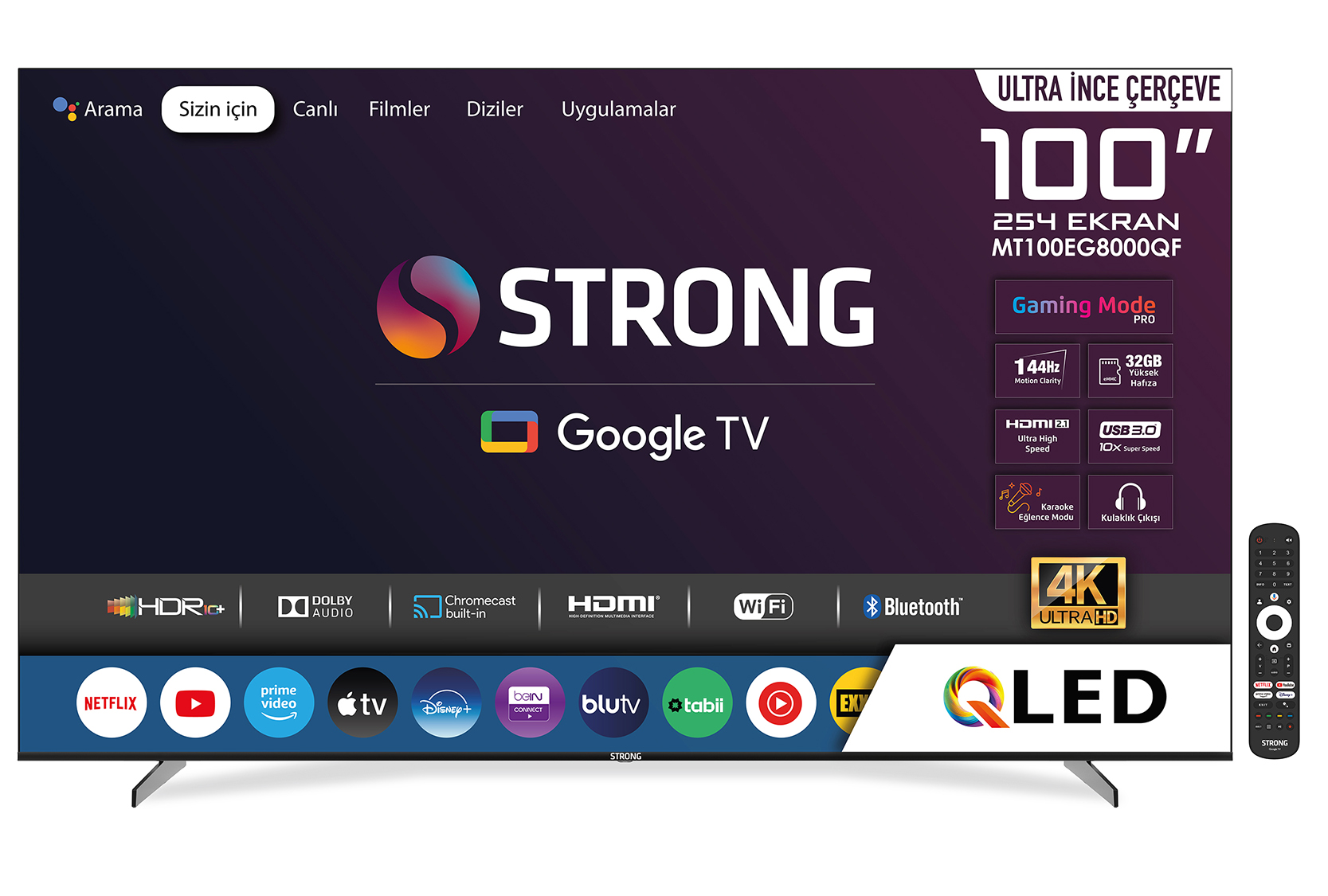Strong MT100EG8000QF Model Akıllı Televizyon 100 inç