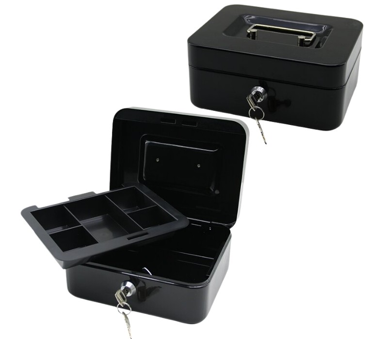 Yuma YM-803 Anahtarlı Metal Para ve Değerli Eşya Kutusu (15.2x11.8x8 cm)