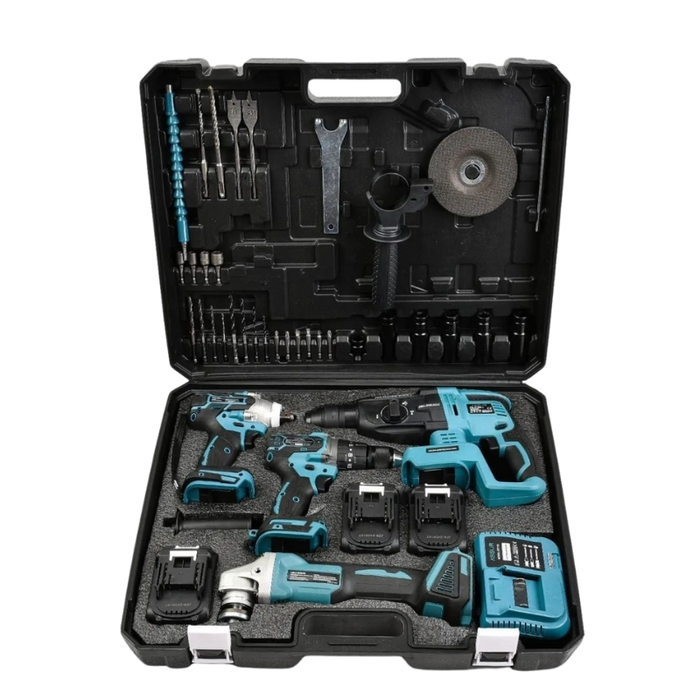 Assur 4lü Set Şarjlı Taşlama, Darbeli Somun Sıkma, Kırıcı Delici Hilti ve Vidalama Makinesi