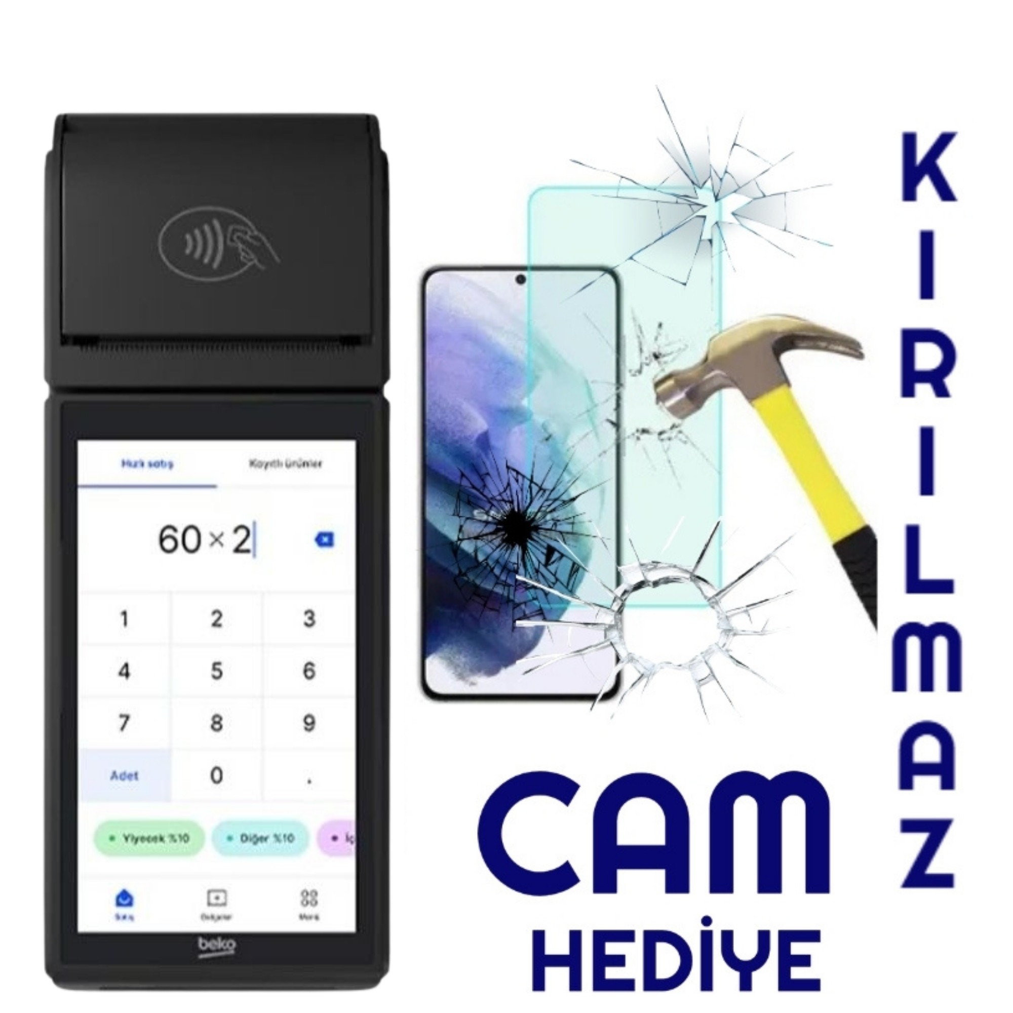 Beko X30 TR Android Yazarkasa POS Kırılmaz Cam Hediye