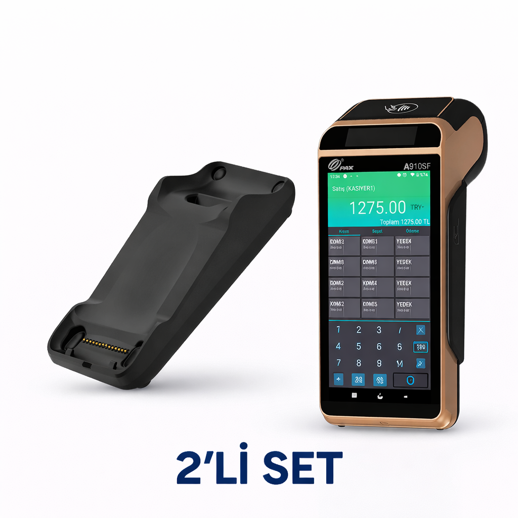 PAX A910SF Android YazarkasaPOS + 910sf İletişim ve Şarj Ünitesi