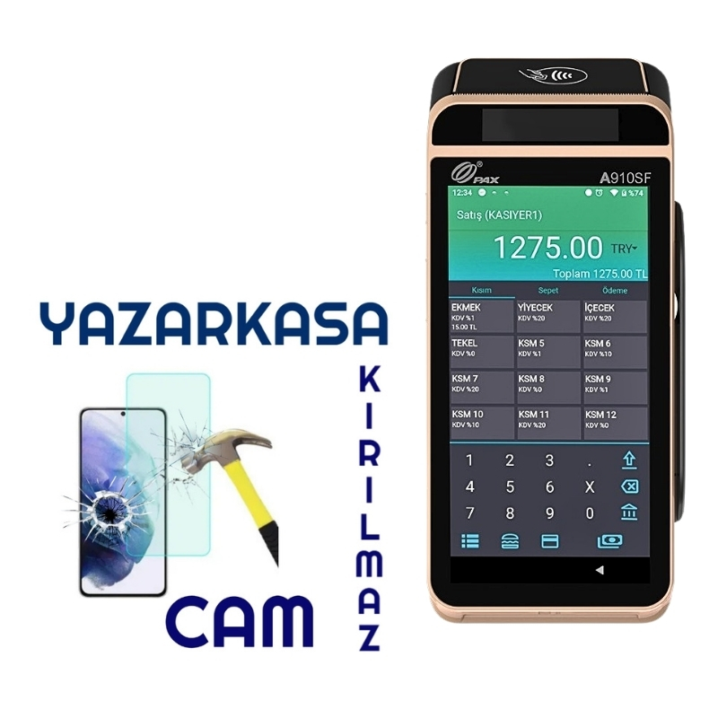 PAX A910SF Yazarkasa Kırılmaz Cam (NANO)